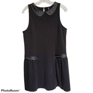 Jessica Simpson Brittian faux leather collar black mini dress